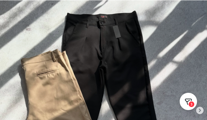Pantalones urbanos negro y beige
